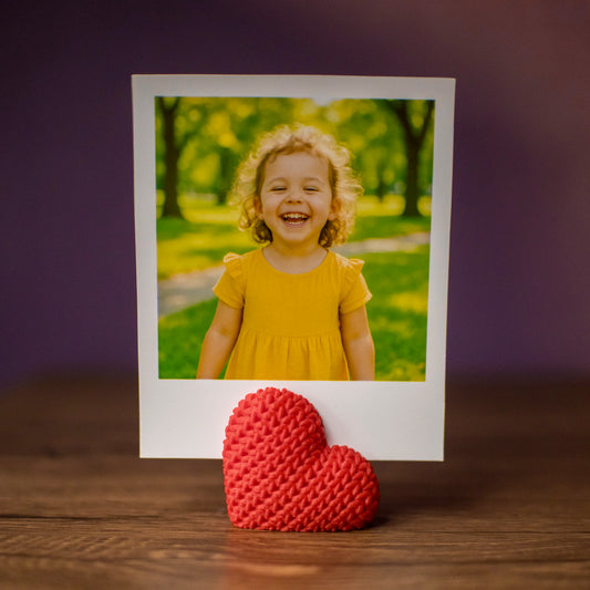 Porte-Photo Cœur Effet Tricot en Impression 3D